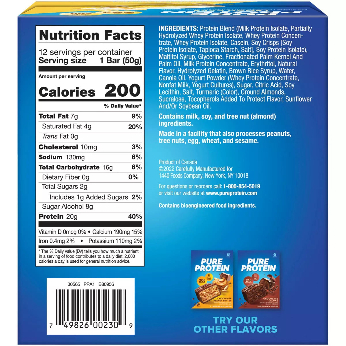 Pure Protein 20G Protein Bar - Lemon Cake - 12Ct: Non-Gmo, Chewy Snack with Milk Protein, Ready to Eat, 20G Protein per Bar