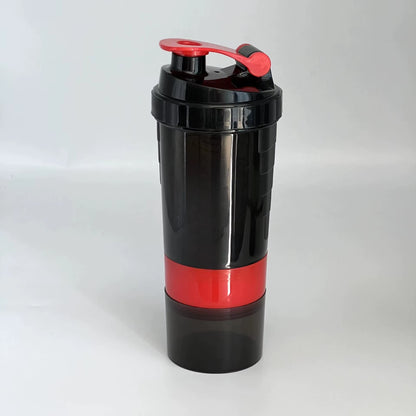 3 Layers Shaker Protein Bottle Powder Shake Cup Water Bottle Plastic Mixing Cup Body Building Exercise Bottle