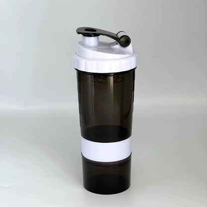 3 Layers Shaker Protein Bottle Powder Shake Cup Water Bottle Plastic Mixing Cup Body Building Exercise Bottle