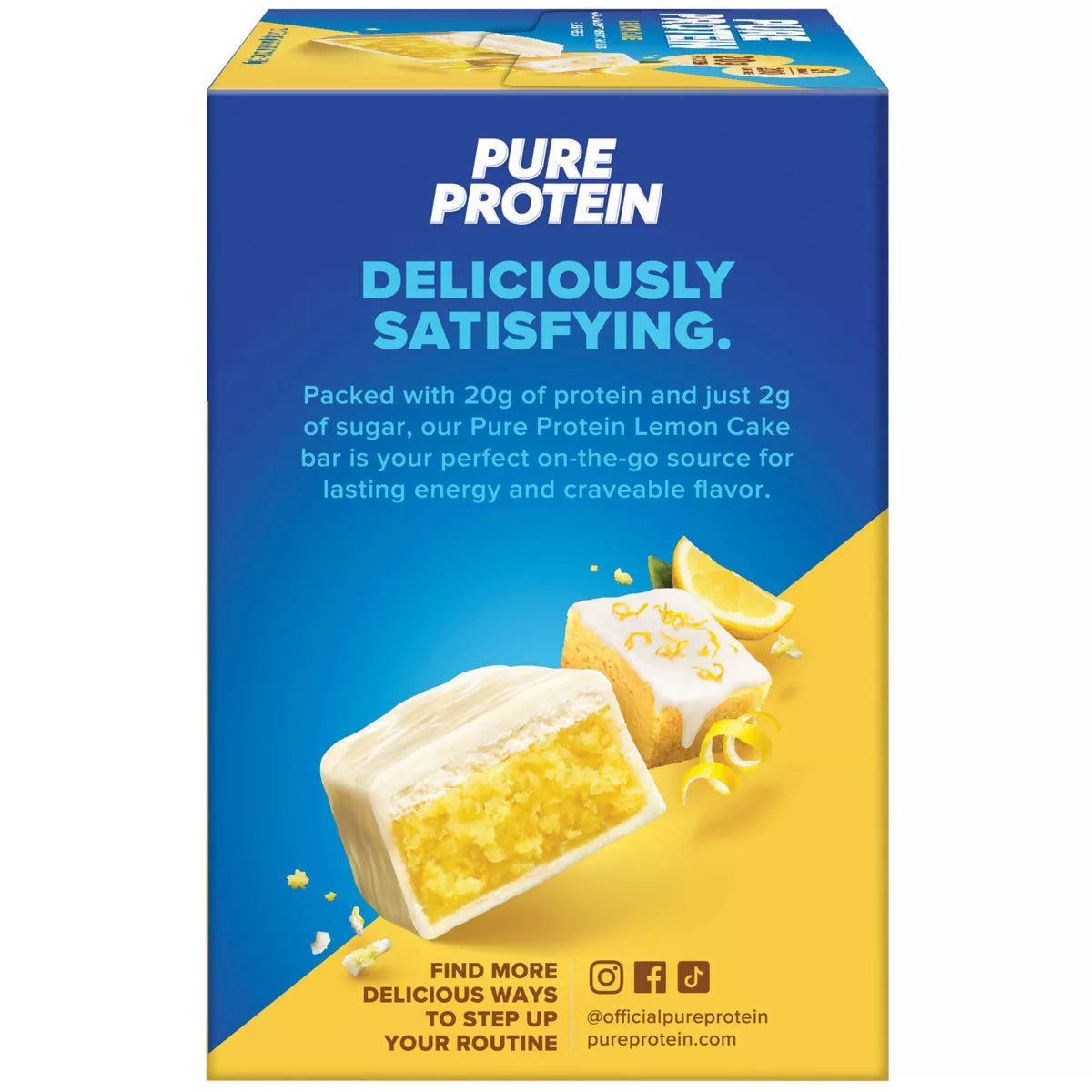 Pure Protein 20G Protein Bar - Lemon Cake - 12Ct: Non-Gmo, Chewy Snack with Milk Protein, Ready to Eat, 20G Protein per Bar